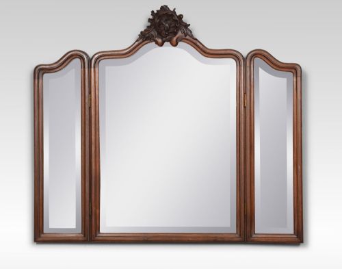Walnut Framed Triptych Wall Mirror