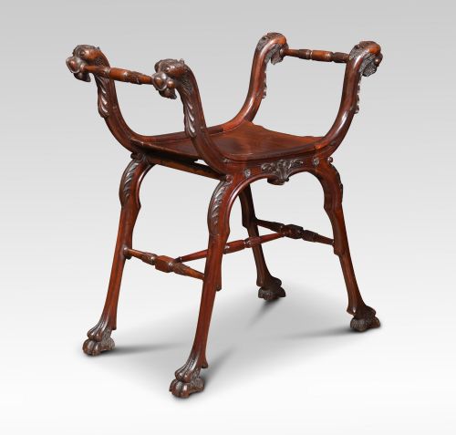 Mahogany X Framed Stool