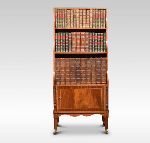 Mahogany Sheraton Revival Waterfall Bookcase