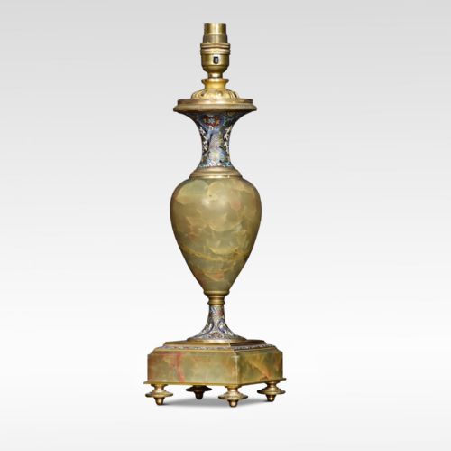 Onyx and Champlevé Table Lamp