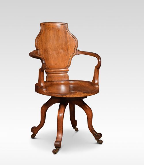 Oak Office Revolving Desk Chair