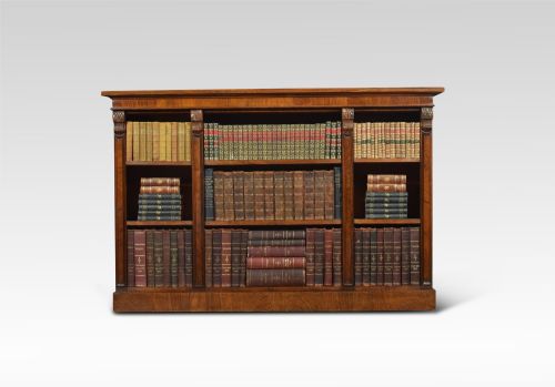 Large Victorian Figured Open Bookcase