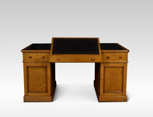 Substantial Victorian Oak Partners Desk