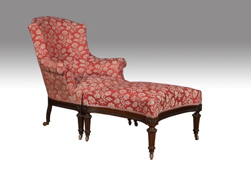 19th Century Armchair with Conforming Ottoman
