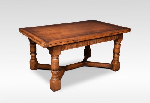 Very Large Oak Draw Leaf Refectory Table