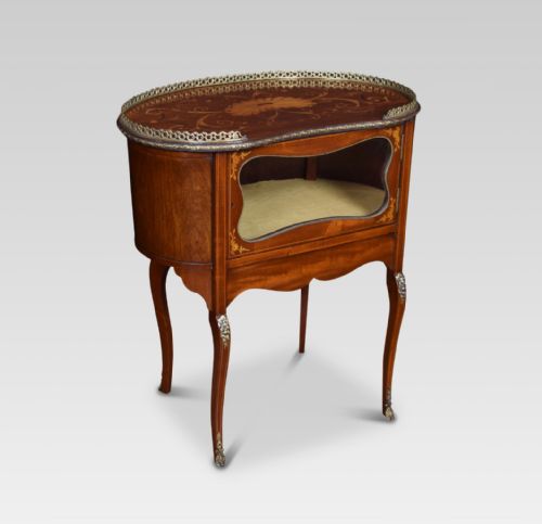 Edwardian Inlaid Mahogany Kidney Shaped Cabinet