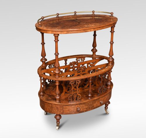 Walnut and Inlaid Oval Canterbury