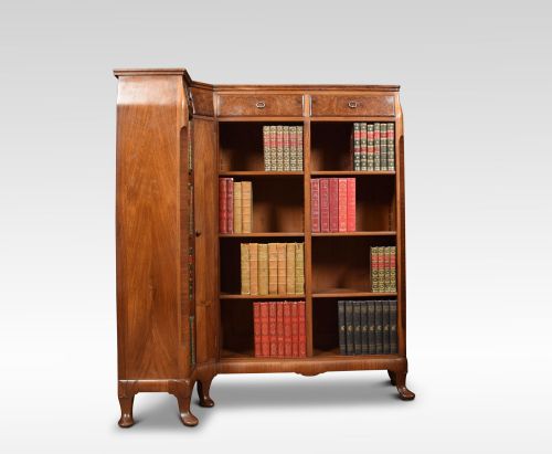Figured Walnut Corner Open Bookcase