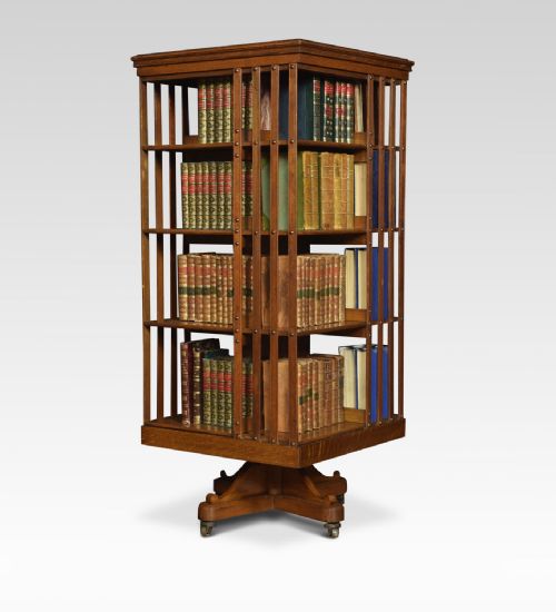 Large Oak Revolving Bookcase