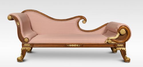 Regency Revival Mahogany Chaise Longue