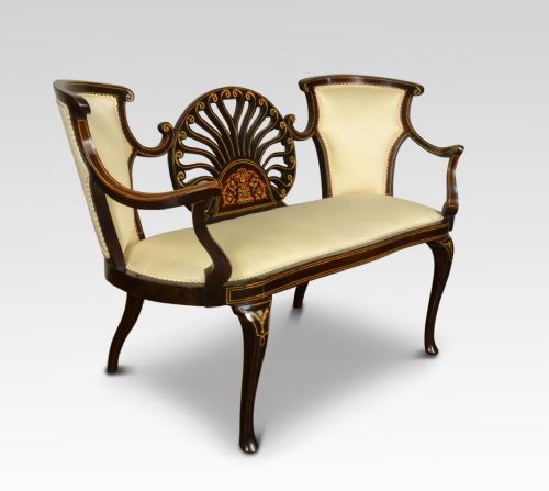 Mahogany Inlaid Boudoir Couch