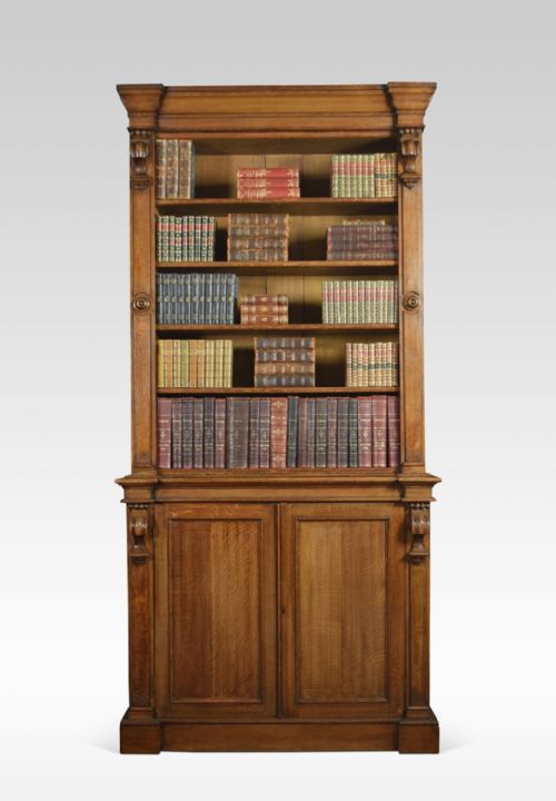 Very Large 19th Century Light Oak Bookcase