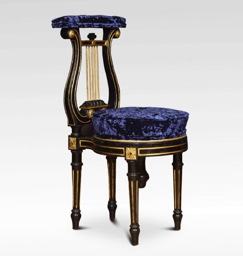 Gilt and Ebonised Music Chair