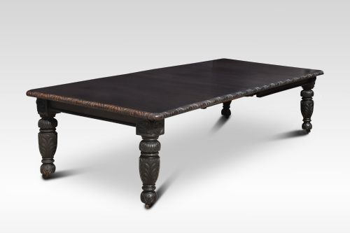 fig 2. Carved oak dining table and chairs