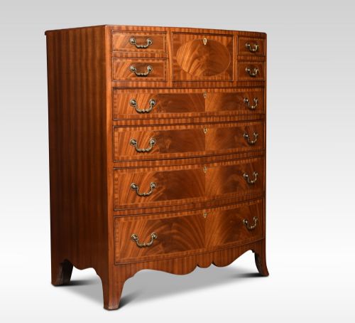 Regency Style Mahogany Bow Fronted Chest of Draws