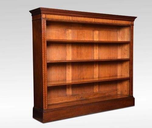 Sheraton Revival Mahogany Inlaid Open Bookcase