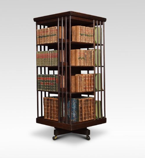 Large Oak Revolving Bookcase