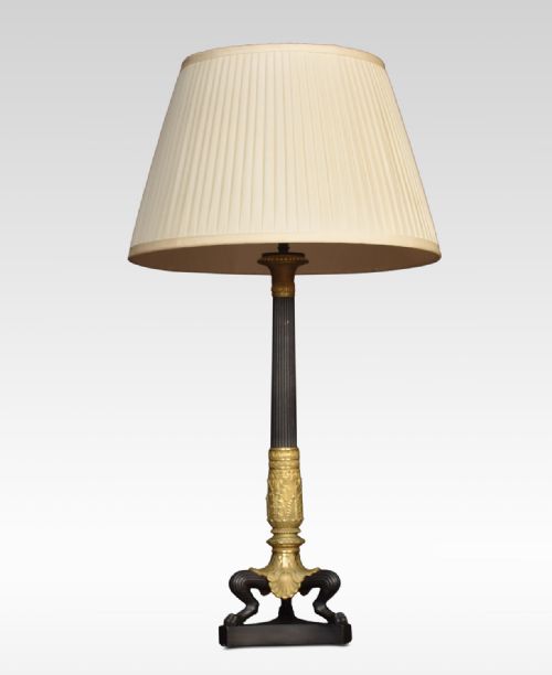 Empire Style Gilt Metal Table Lamp