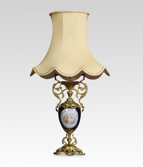 Sevres Style French Porcelain and Ormolu Table Lamp