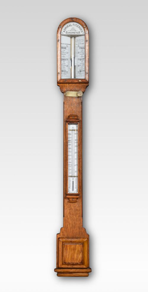 Admiral Fitzroys Oak Cased Stick Barometer
