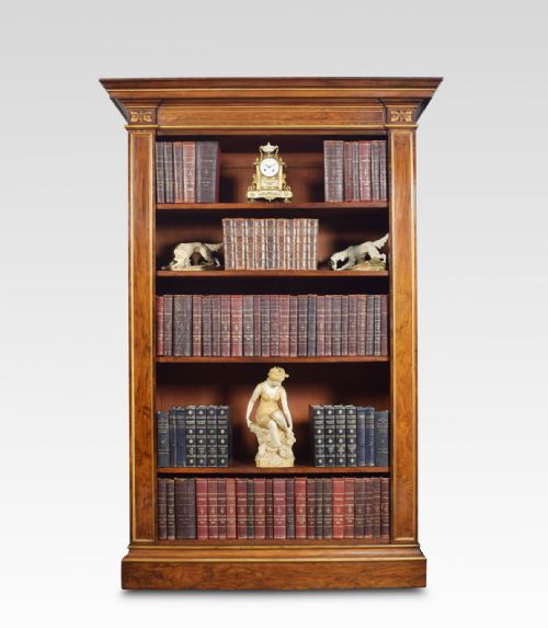Tall Walnut Open Bookcase
