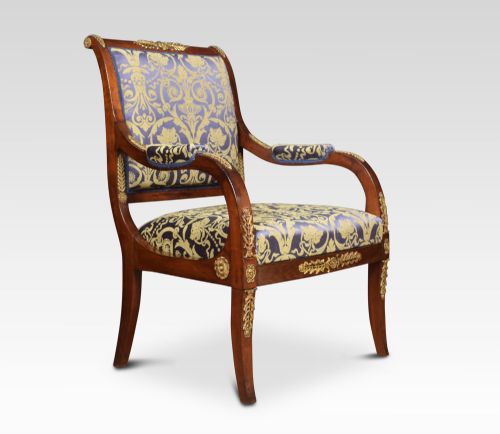 Mahogany Gilt Metal Mounted Armchair