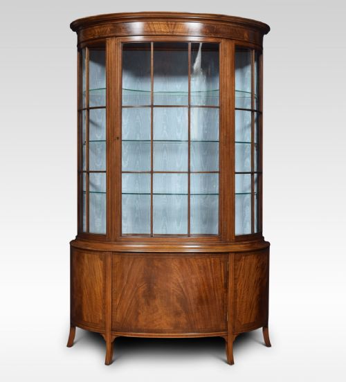 Mahogany Bow Fronted Display Cabinet