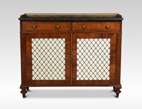 Regency Brass Inlaid Rosewood Side Cabinet