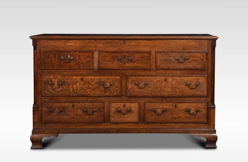 Oak and Mahogany Crossed Banded Lancashire Mule Chest