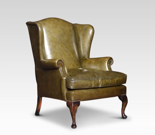 Georgian Style Leather Wingback Armchair