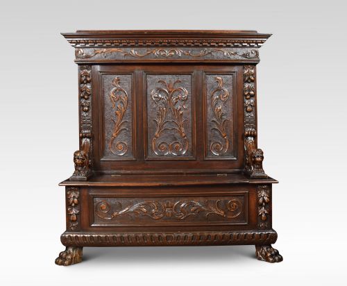 19th Century Walnut Hall Settle