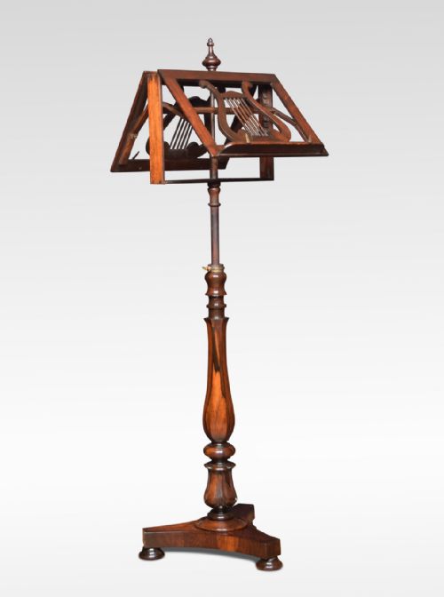 19th Century Rosewood Lyre Duet Music Stand
