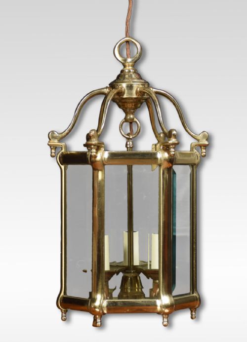 Brass Hexagonal Hall Lantern