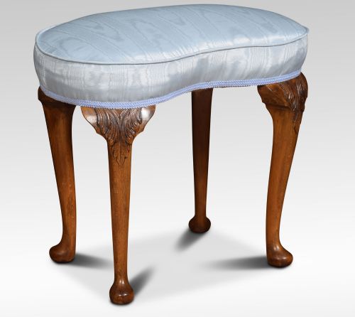 Oak Framed Kidney Shaped Framed Stool