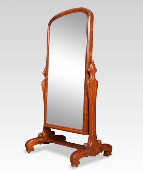 19th Century Mahogany Cheval Mirror