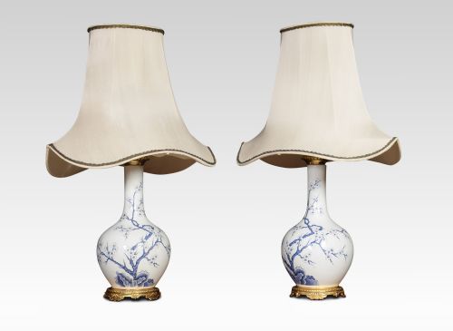 Pair of Porcelain De Paris Table Lamps