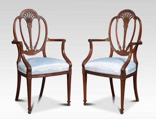 Pair of Hepplewhite Mahogany Armchairs