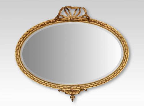 George III Style Oval Gilt Wall Mirror