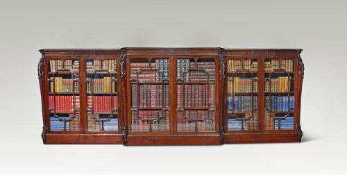 Mahogany Breakfront Library Bookcase