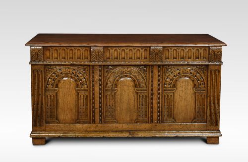 Oak Carved Coffer Chest