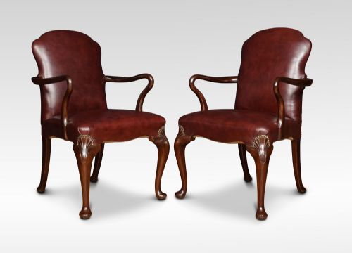 Pair of George III Style Mahogany Armchairs
