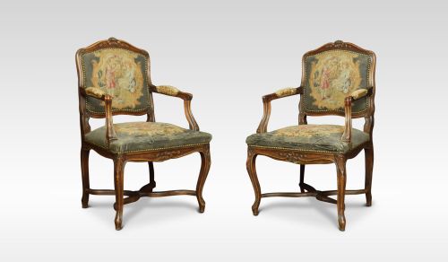Pair of Regence-style Fruitwood Fauteuils
