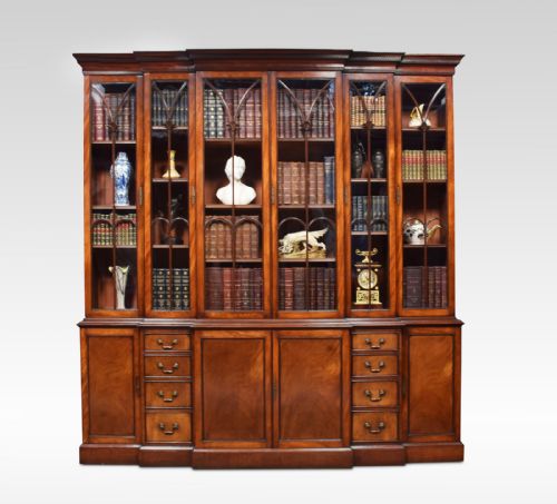 Mahogany Double Breakfront Bookcase