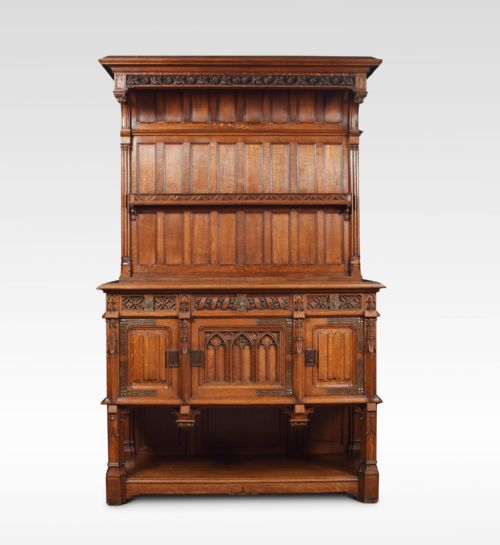 Large 19th Century Gothic Revival Oak Sideboard