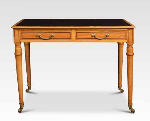 Satinwood Two Drawer Writing Table