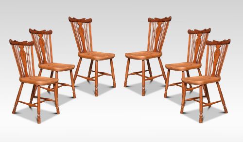 Set of Six Yew and Elm Framed Windsor Chairs