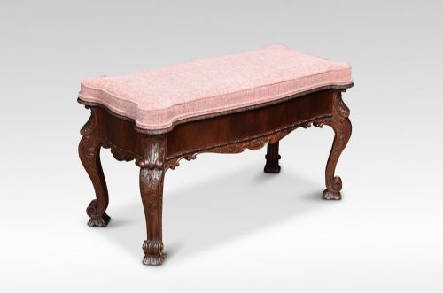 19th Century Carved Mahogany Duet Music Stool