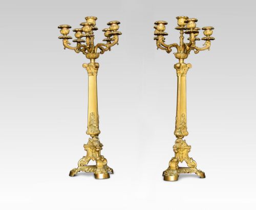 Pair of Gilt Metal Five Branch Candelabra’s