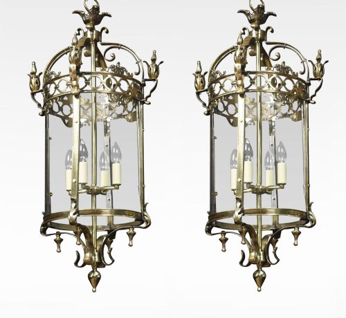 Large Pair of Hall Lanterns