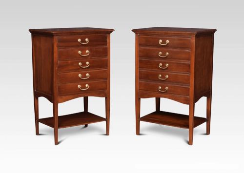 Pair of Mahogany Music Chests